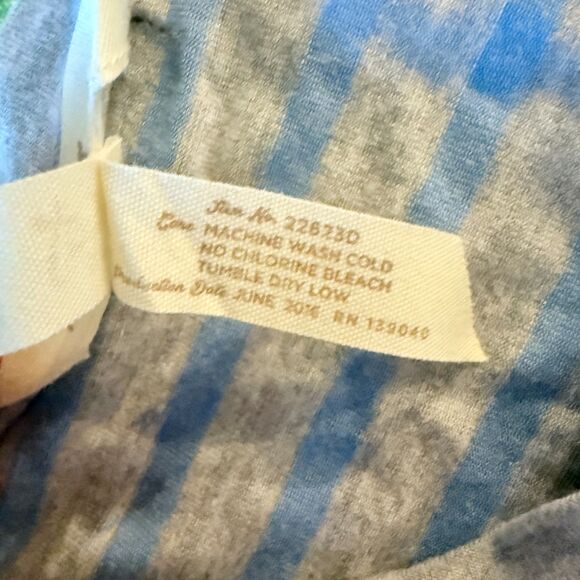 Matilda Jane Her Majesty Sharkbite Hem Tunic Dress Blue Gray Striped Soft XS - Picture 5 of 5